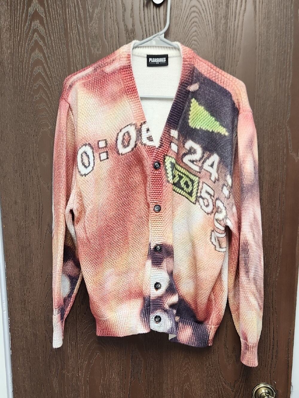 Pleasures Women's Multicolor Graphic Button-Front Cardigan Sweater